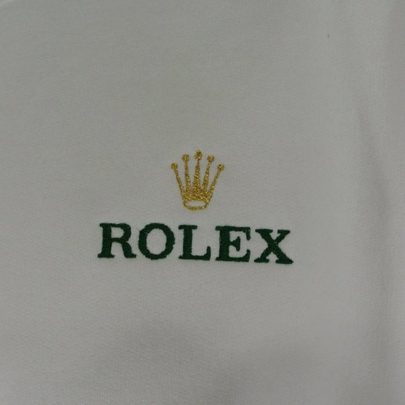 ROLEX Jewelry Store Employee Uniform White Sweatshirt Gold Crown NEW Size L - Picture 7 of 8